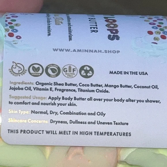 Brand New Aminnah Fruit Loops Whipped Body Butter - Picture 3 of 3